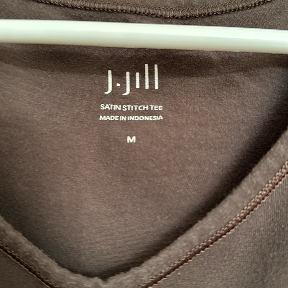 J. Jill Satin Stitch Tee - Brown - Medium - Picture 2 of 4